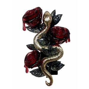 Bath & Body Works Gold Silver Snake & Roses Wallflower Plug In For Bulbs